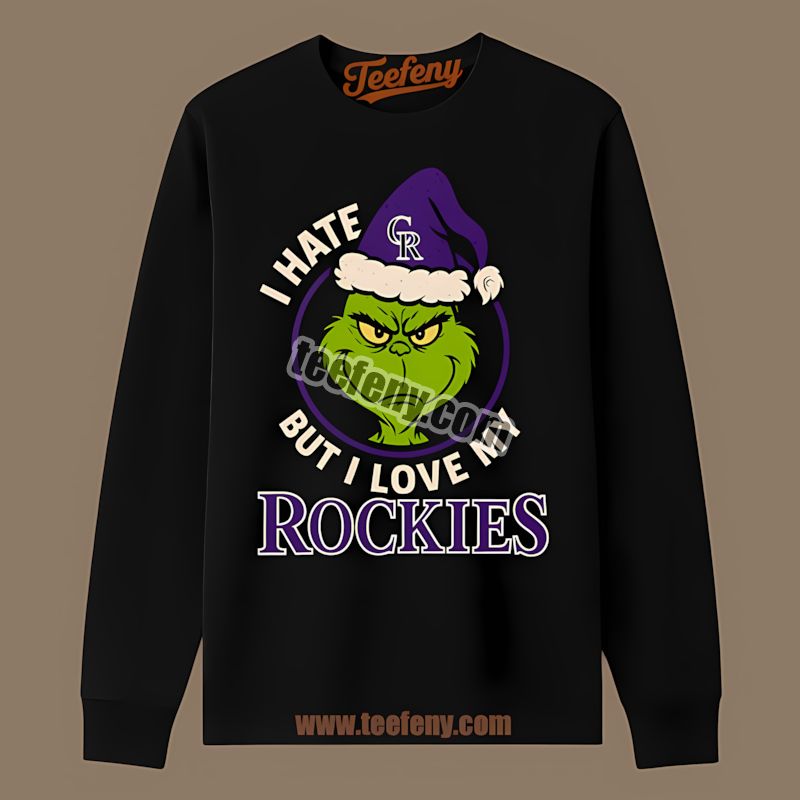 Grinch I Hate People But Love Colorado Rockies Soft Long Sleeve Grinch I Hate People But Love Colorado Rockies Soft Long Sleeve
