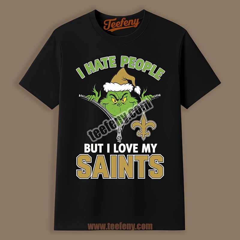 Grinch I Hate People But Love My New Orleans Saints Vintage Shirt