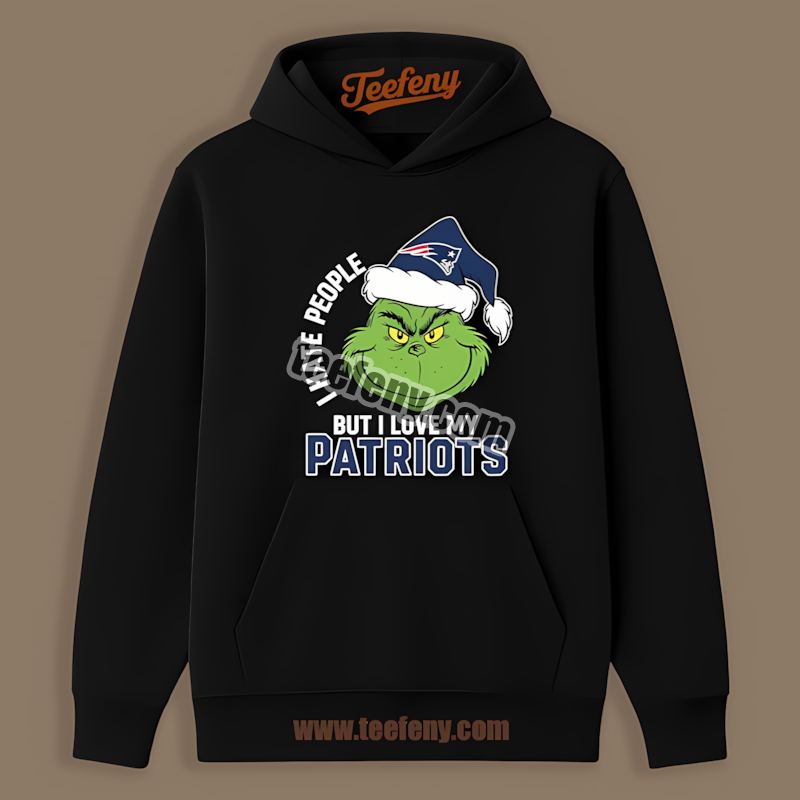 Grinch I Hate People But Love New England Patriots Vintage Hoodie Grinch I Hate People But Love New England Patriots Vintage Hoodie