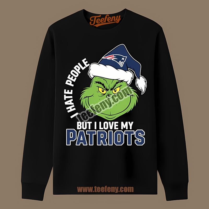 Grinch I Hate People But Love New England Patriots Vintage Long Sleeve Grinch I Hate People But Love New England Patriots Vintage Long Sleeve