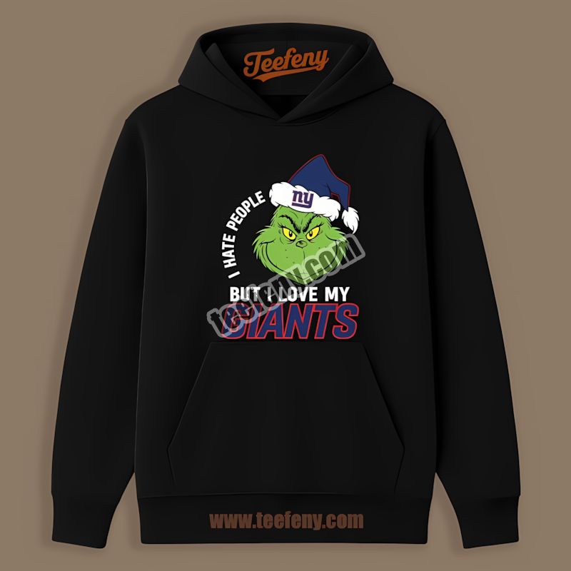 Grinch I Hate People But Love The New York Giants Color Hoodie Grinch I Hate People But Love The New York Giants Color Hoodie