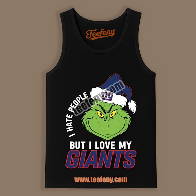 Grinch I Hate People But Love The New York Giants Color Tanktop Grinch I Hate People But Love The New York Giants Color Tanktop