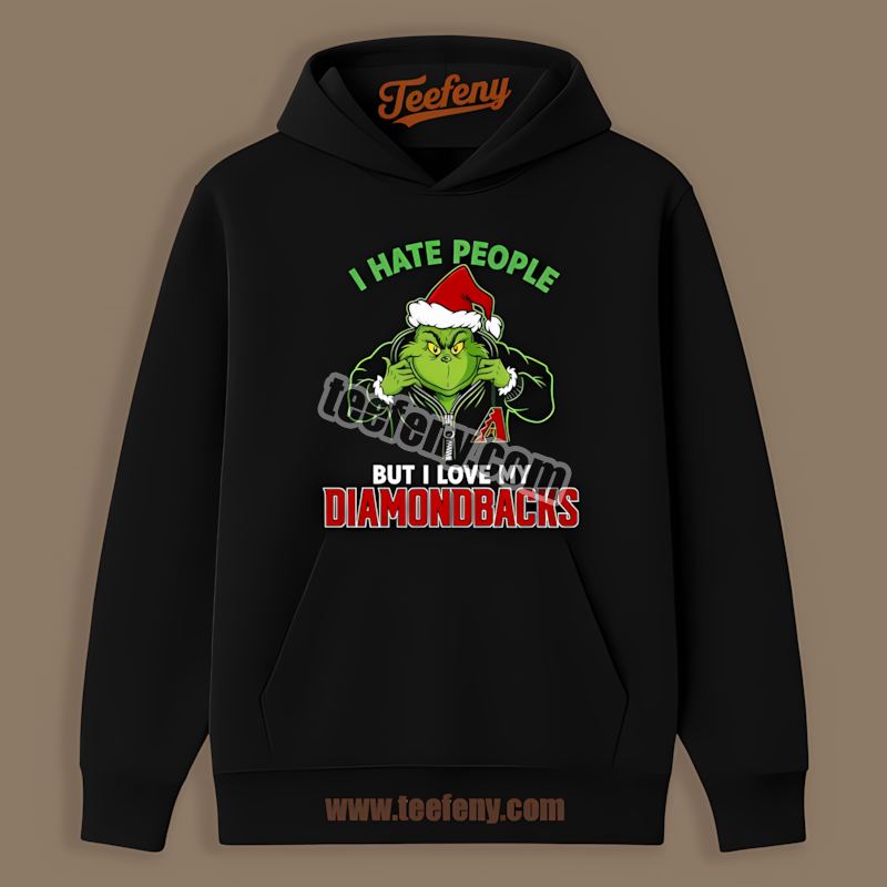 Grinch I Hate People Love My Arizona Diamondbacks Adults Hoodie Grinch I Hate People Love My Arizona Diamondbacks Adults Hoodie