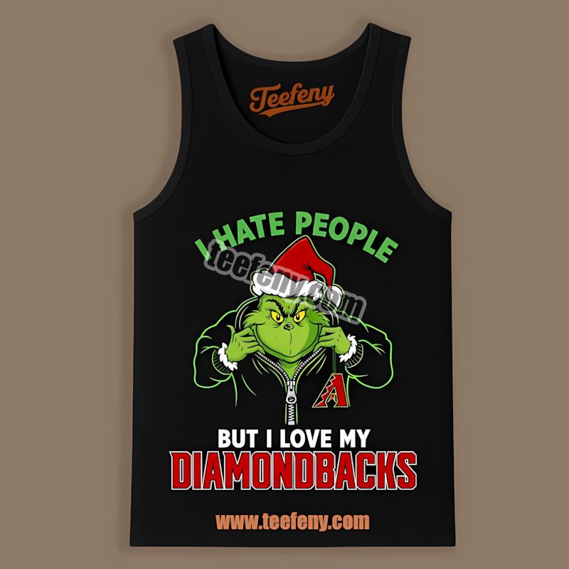 Grinch I Hate People Love My Arizona Diamondbacks Adults Tanktop Grinch I Hate People Love My Arizona Diamondbacks Adults Tanktop