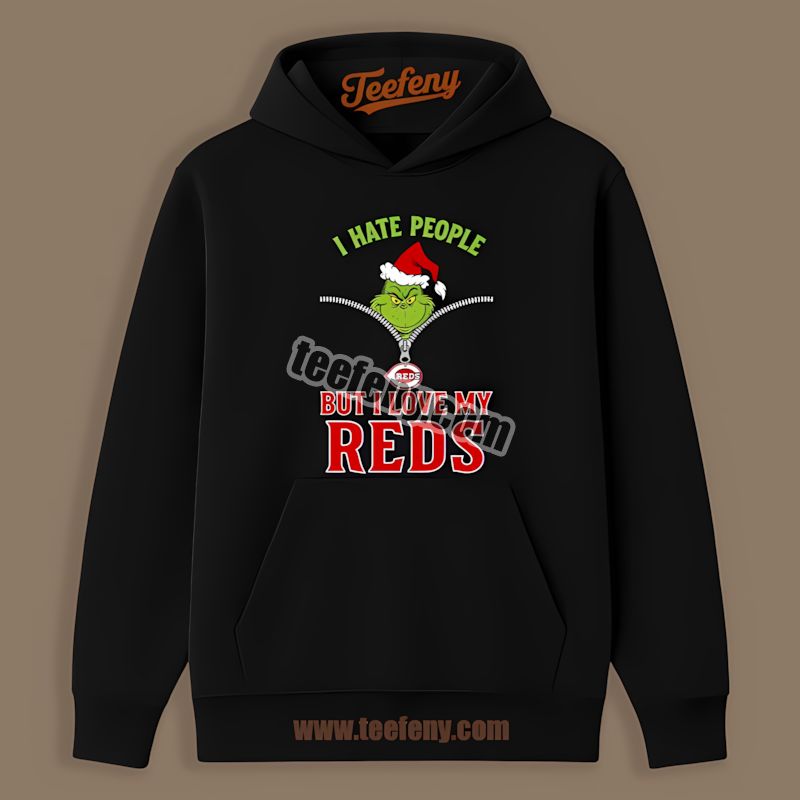 Grinch I Hate People Love My Cincinnati Reds Trendy Hoodie Grinch I Hate People Love My Cincinnati Reds Trendy Hoodie