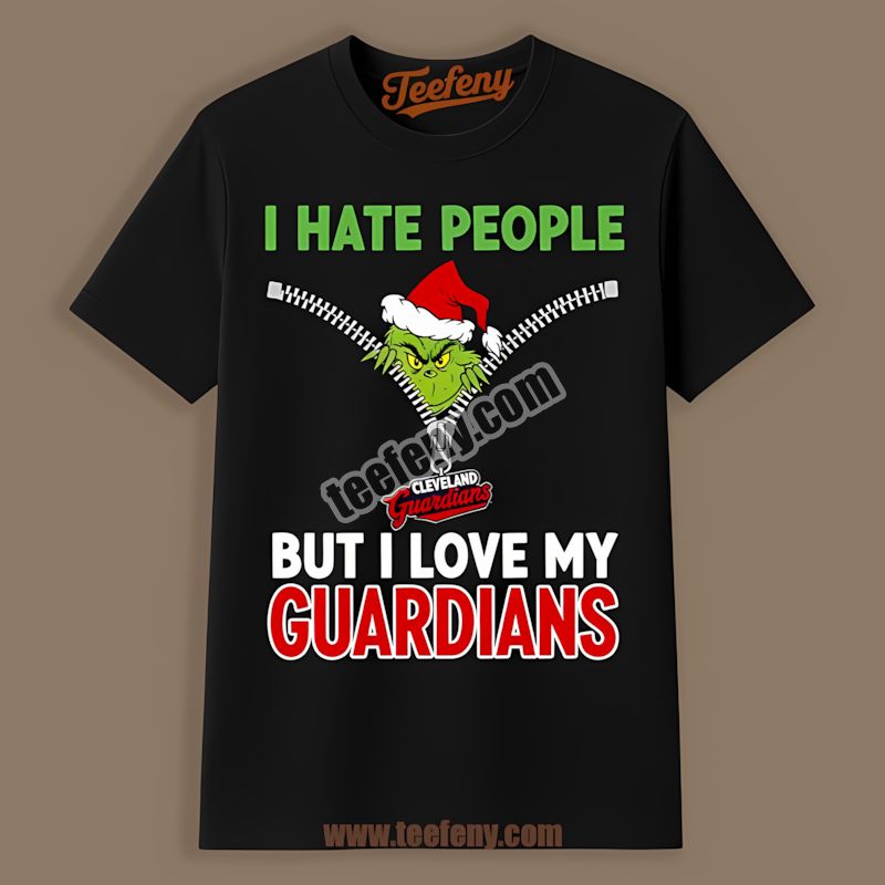 Grinch I Hate People Love My Cleveland Guardians Cheap Graphic Tee