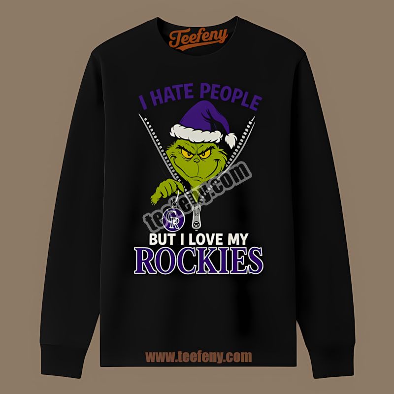 Grinch I Hate People Love My Colorado Rockies Trendy Long Sleeve Grinch I Hate People Love My Colorado Rockies Trendy Long Sleeve