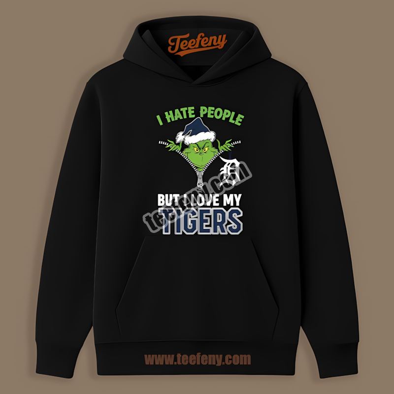 Grinch I Hate People Love My Detroit Tigers Unisex Hoodie Grinch I Hate People Love My Detroit Tigers Unisex Hoodie