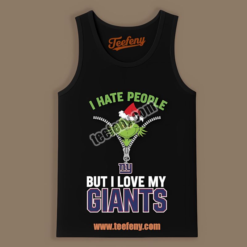 Grinch I Hate People Love My New York Giants Graphic Tanktop Grinch I Hate People Love My New York Giants Graphic Tanktop