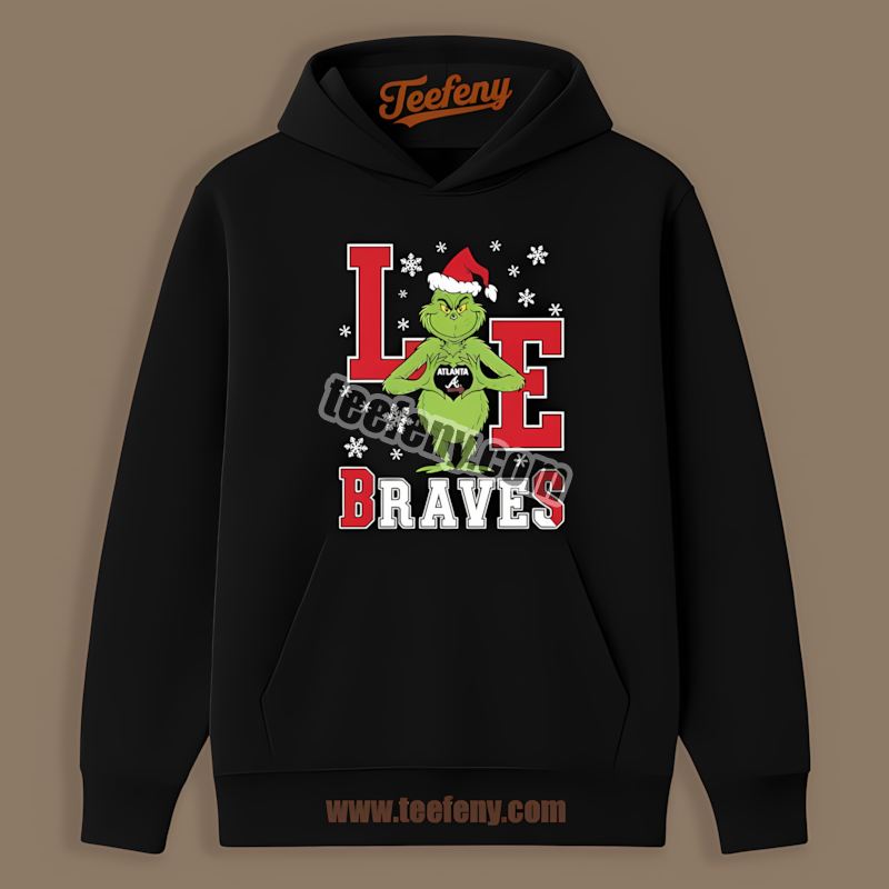 Grinch Love Atlanta Braves Christmas Youth Hoodie Grinch Love Atlanta Braves Christmas Youth Hoodie