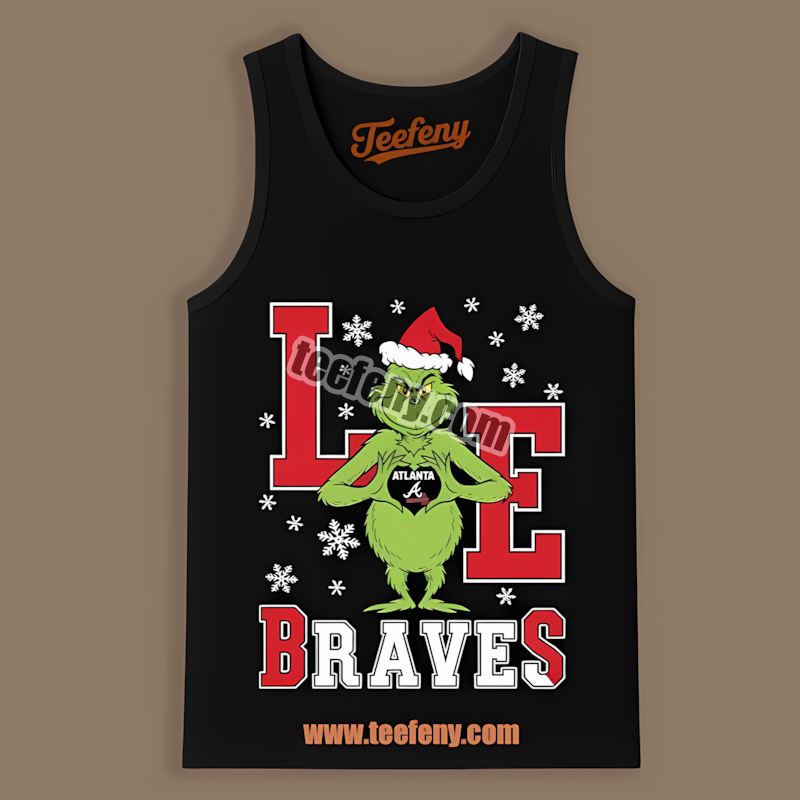 Grinch Love Atlanta Braves Christmas Youth Tanktop Grinch Love Atlanta Braves Christmas Youth Tanktop
