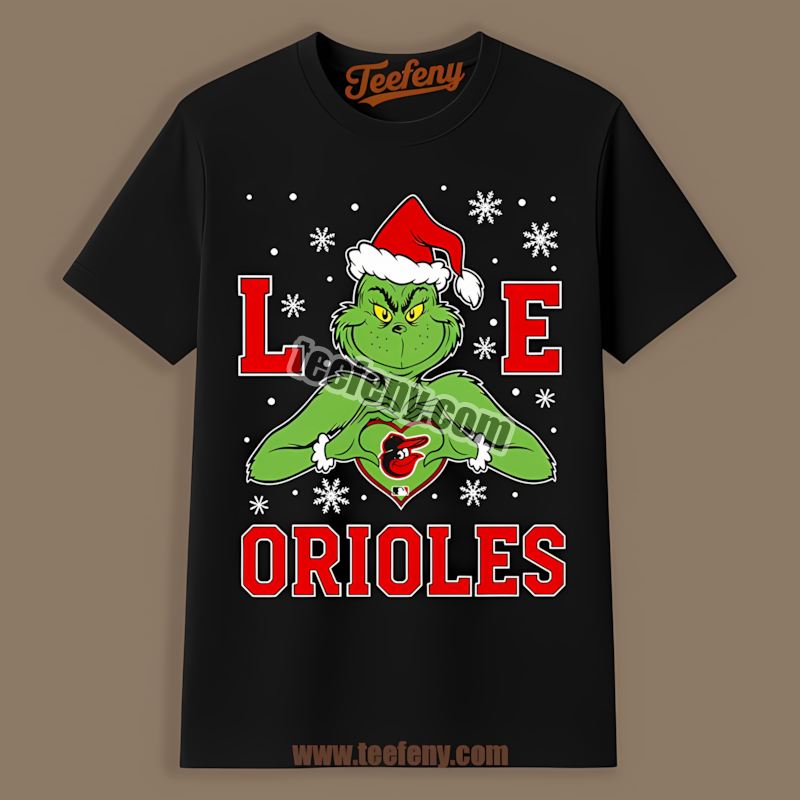 Grinch Love Baltimore Orioles Christmas Classic Shirt
