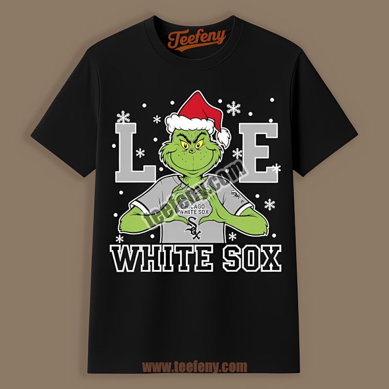 Grinch Love Chicago White Sox Christmas Custom Tee