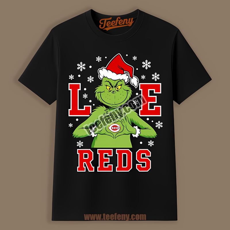 Grinch Love Cincinnati Reds Christmas Cotton Shirt