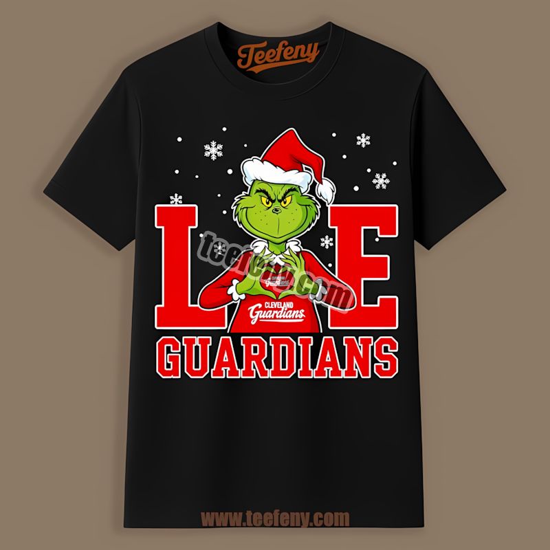 Grinch Love Cleveland Guardians Christmas Cool Shirt