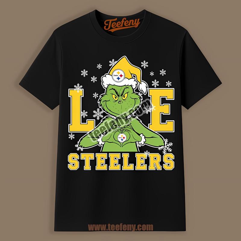 Grinch Love Pittsburgh Steelers Christmas Theme Shirt