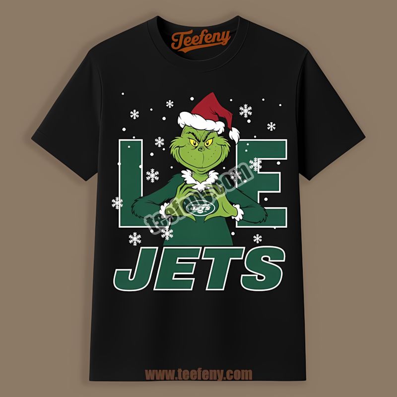 Grinch Loves New York Jets Christmas Classic Shirt