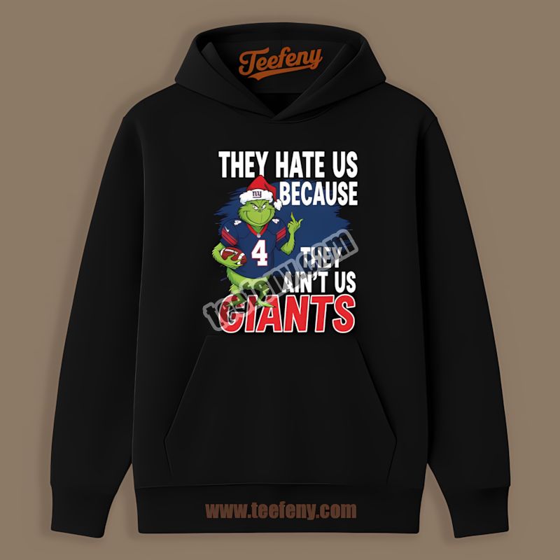 Grinch New York Giants They Hate Us Because They Aint Us Cotton Hoodie Grinch New York Giants They Hate Us Because They Aint Us Cotton Hoodie
