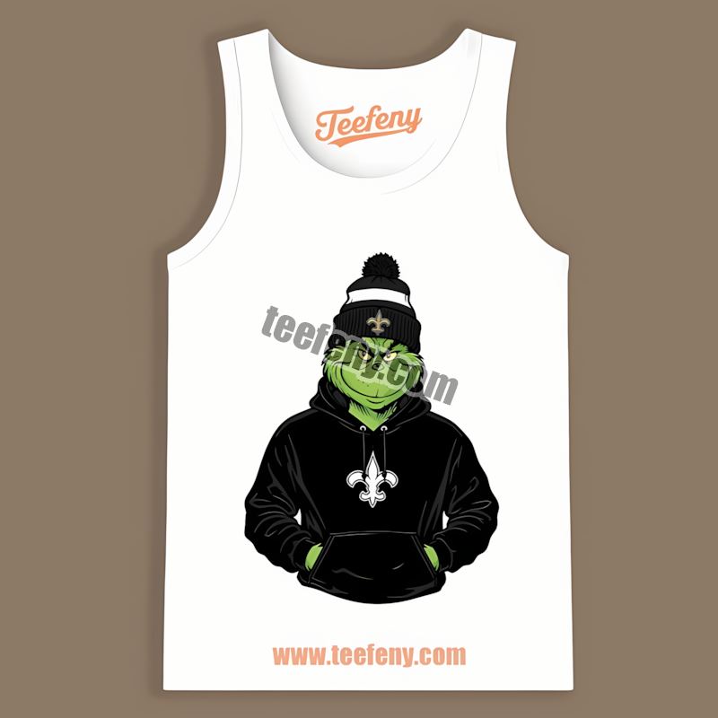 Grinch Wearing New Orleans Saints Hoodie Classic Tanktop Grinch Wearing New Orleans Saints Hoodie Classic Tanktop