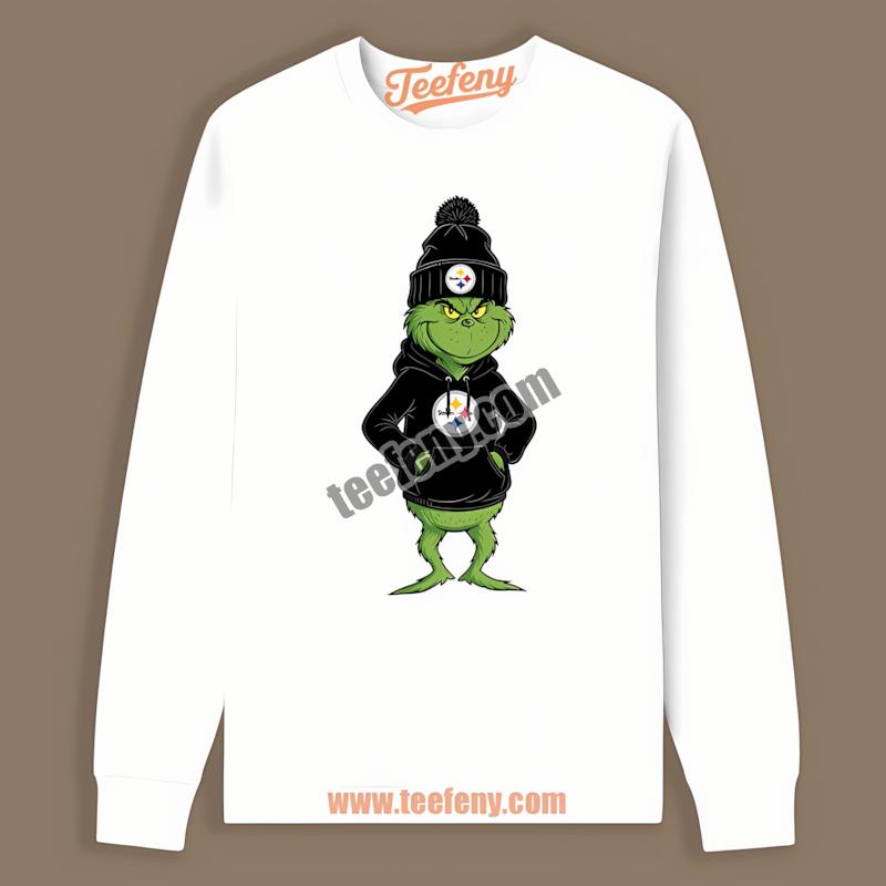 Grinch Wearing Pittsburgh SLong Sleevelers Hoodie Sports Fan Shirt Grinch Wearing Pittsburgh SLong Sleevelers Hoodie Sports Fan Shirt