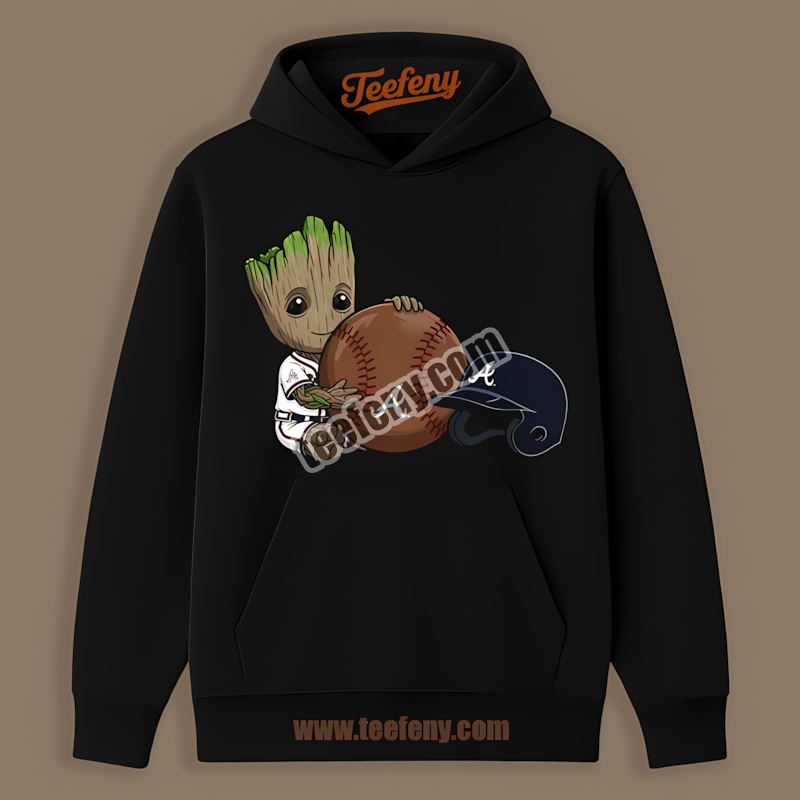 Groot Baseball Atlanta Braves Cool Hoodie Groot Baseball Atlanta Braves Cool Hoodie