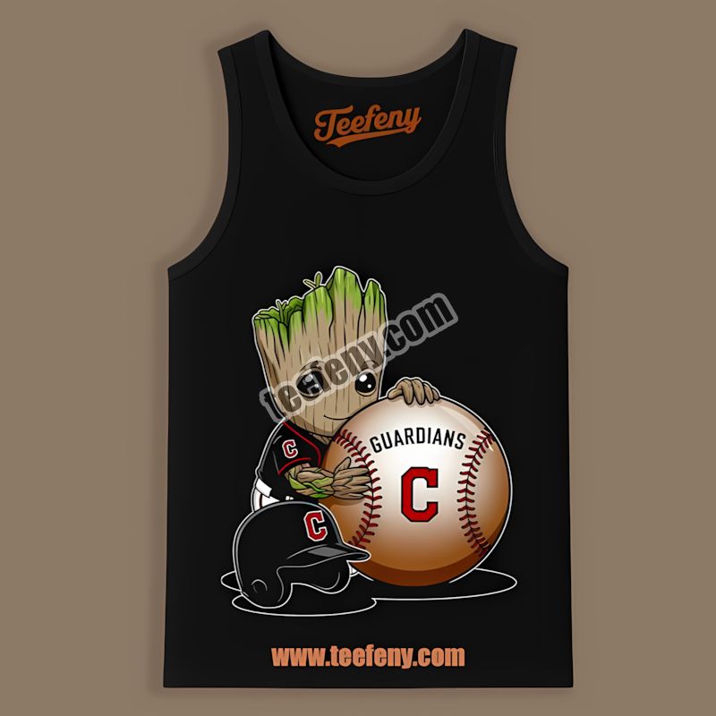 Groot Repping Cleveland Guardians Baseball Custom Tanktop Groot Repping Cleveland Guardians Baseball Custom Tanktop