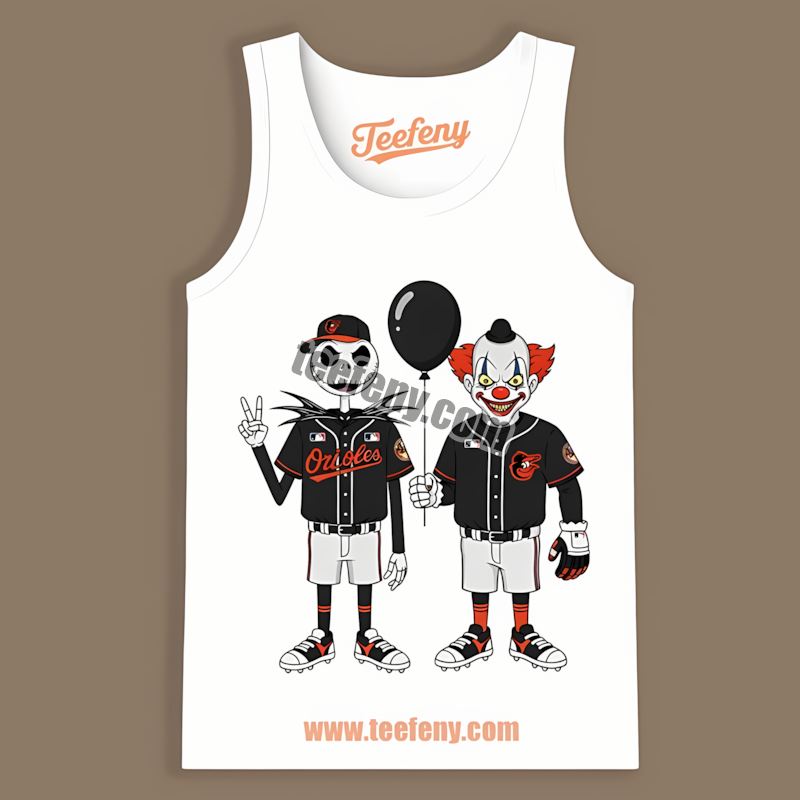 Halloween Baltimore Orioles Jack Skellington And Pennywise Relaxed Fit Tanktop Halloween Baltimore Orioles Jack Skellington And Pennywise Relaxed Fit Tanktop
