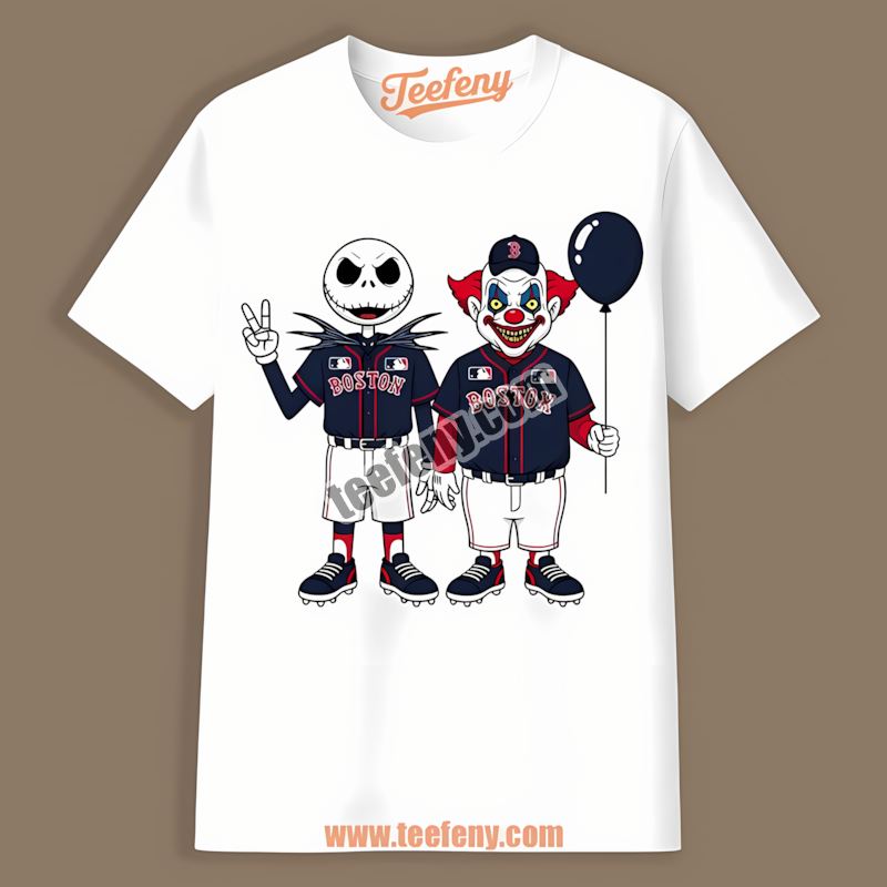 Halloween Boston Red Sox Jack Skellington And Pennywise Graphic Shirt