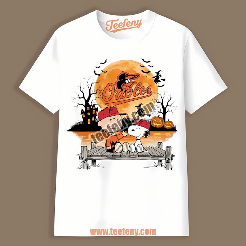 Halloween Charlie Brown And Snoopy Baltimore Orioles Slim Fit Shirt