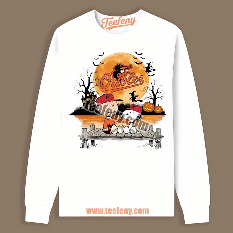 Halloween Charlie Brown And Snoopy Baltimore Orioles Slim Fit Long Sleeve Halloween Charlie Brown And Snoopy Baltimore Orioles Slim Fit Long Sleeve