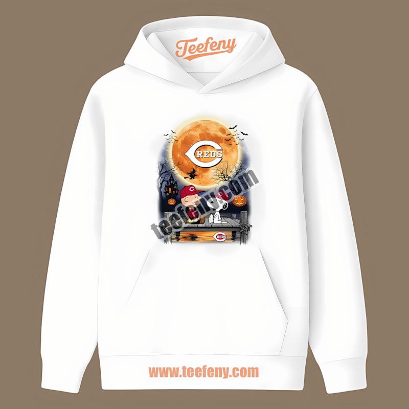 Halloween Charlie Brown And Snoopy Cincinnati Reds Crewneck Hoodie Halloween Charlie Brown And Snoopy Cincinnati Reds Crewneck Hoodie