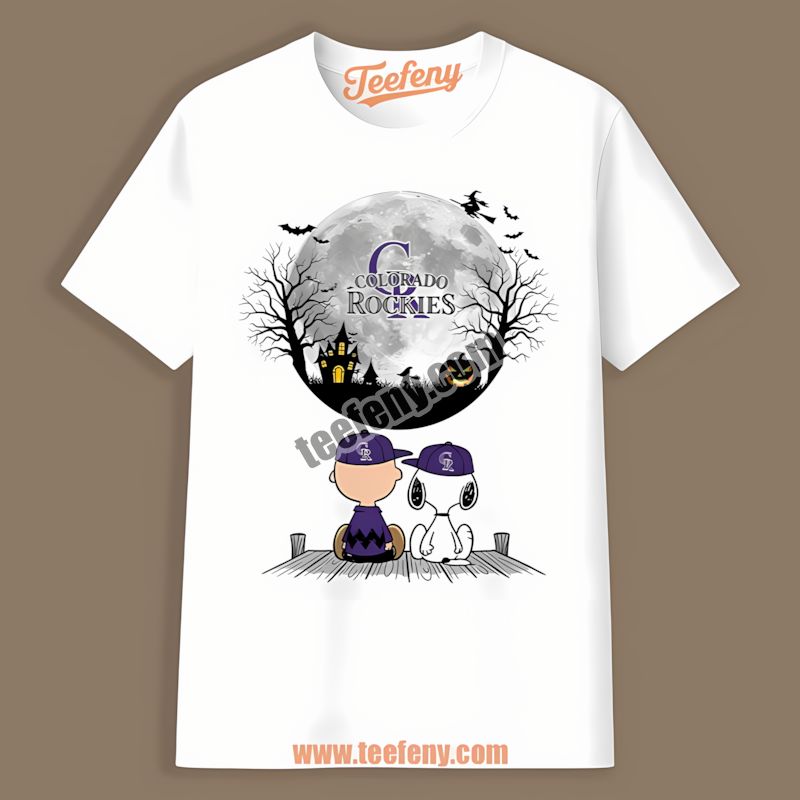 Halloween Charlie Brown And Snoopy Colorado Rockies Crewneck Shirt