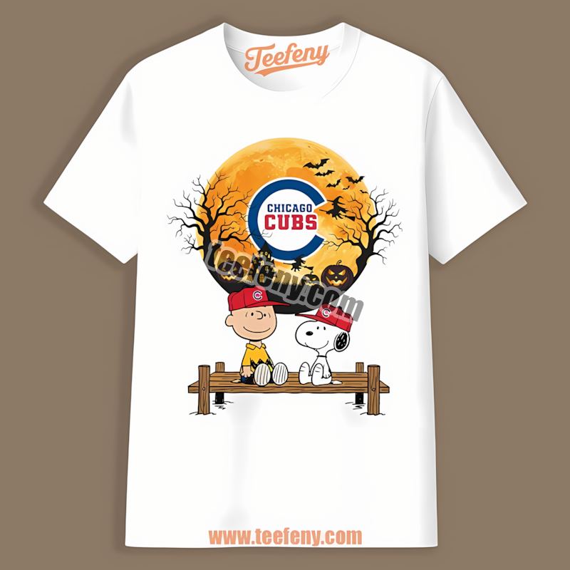 Halloween Charlie Brown Snoopy Chicago Cubs Color Shirt