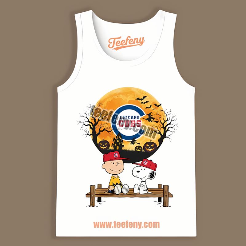 Halloween Charlie Brown Snoopy Chicago Cubs Color Tanktop Halloween Charlie Brown Snoopy Chicago Cubs Color Tanktop