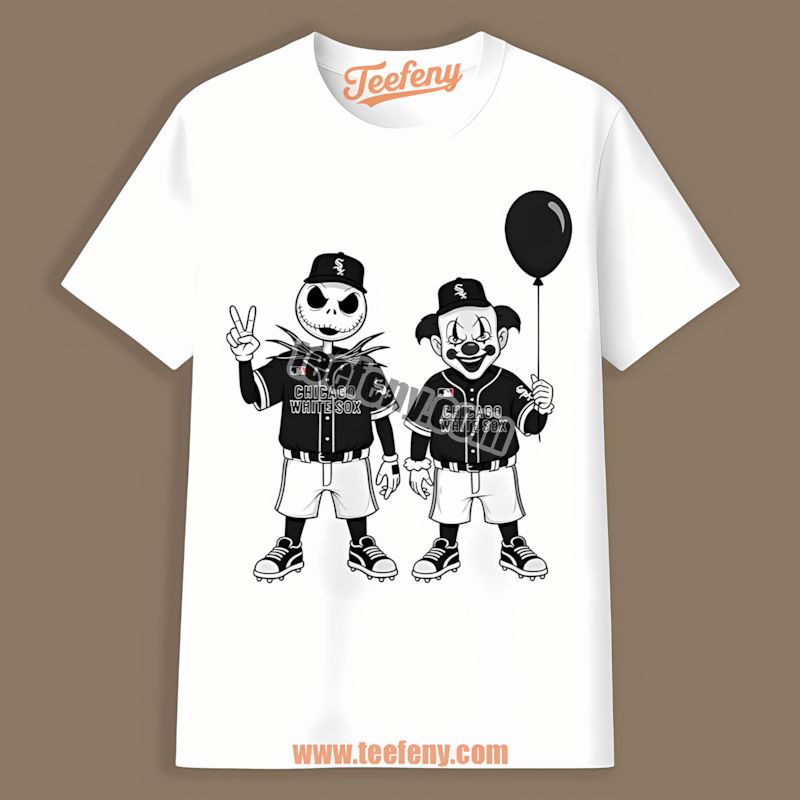 Halloween Chicago White Sox Jack Skellington And Pennywise Mens Tshirt