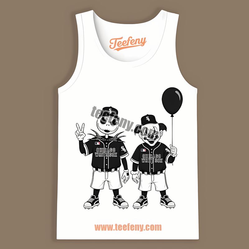 Halloween Chicago White Sox Jack Skellington And Pennywise Mens TTanktop Halloween Chicago White Sox Jack Skellington And Pennywise Mens TTanktop