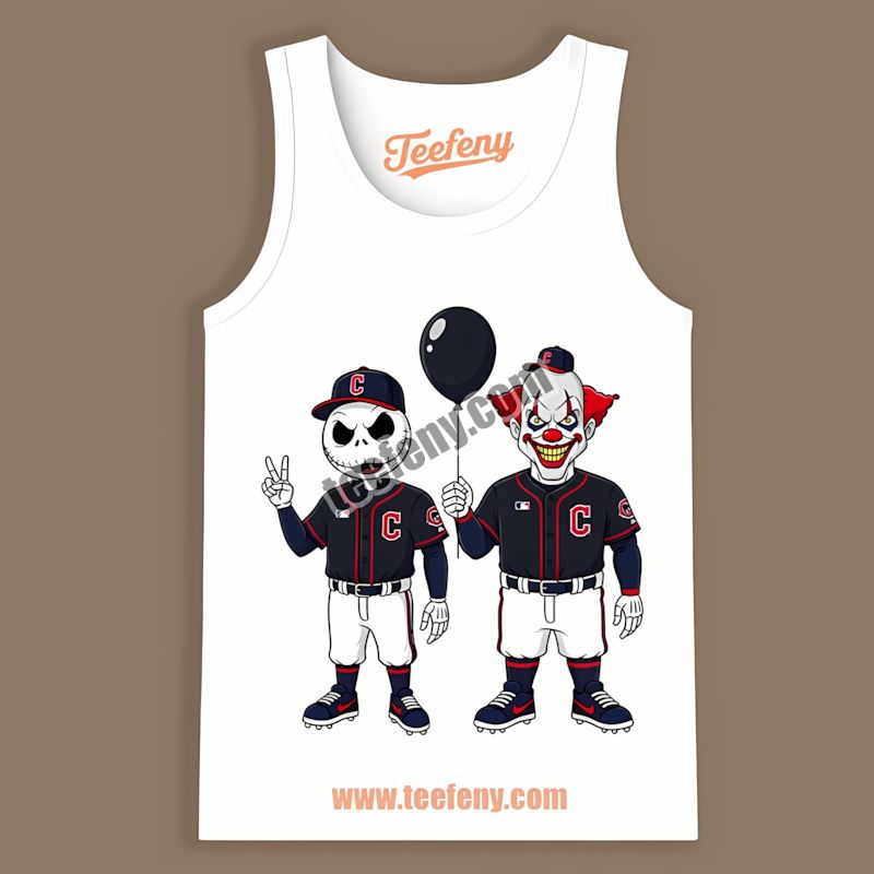 Halloween Cleveland Guardians Jack Skellington And Pennywise Personalized TTanktop Halloween Cleveland Guardians Jack Skellington And Pennywise Personalized TTanktop