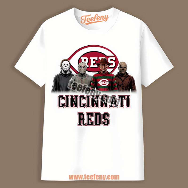 Halloween Horror Killers Cincinnati Reds Graphic Shirt