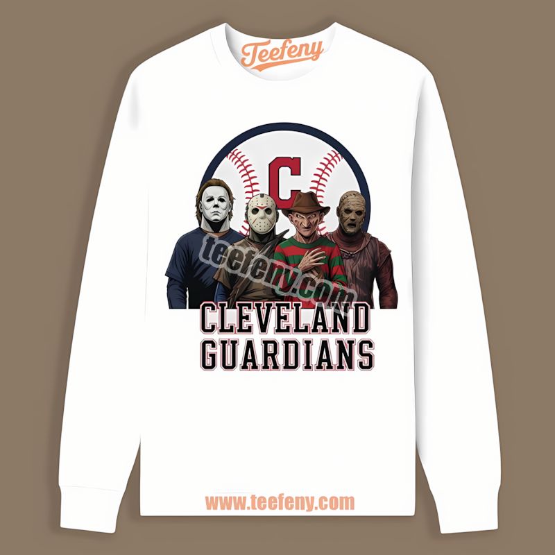 Halloween Horror Killers Cleveland Guardians Graphic Long Sleeve Halloween Horror Killers Cleveland Guardians Graphic Long Sleeve