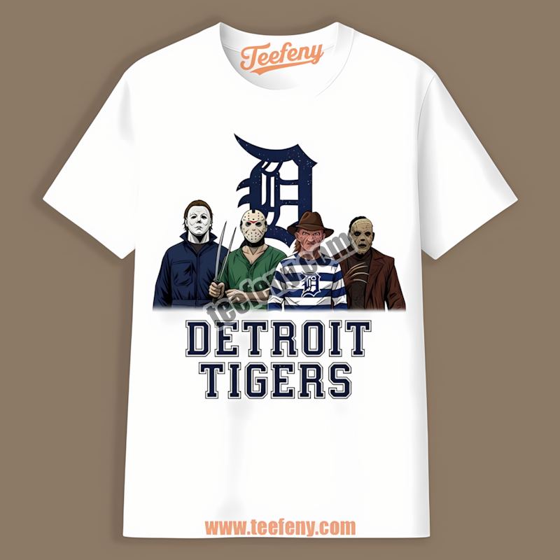 Halloween Horror Killers Detroit Tigers Retro Shirt