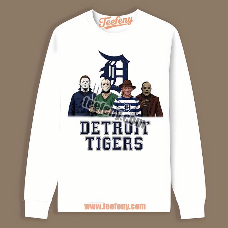 Halloween Horror Killers Detroit Tigers Retro Long Sleeve Halloween Horror Killers Detroit Tigers Retro Long Sleeve