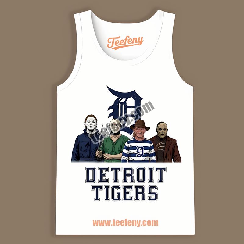 Halloween Horror Killers Detroit Tigers Retro Tanktop Halloween Horror Killers Detroit Tigers Retro Tanktop