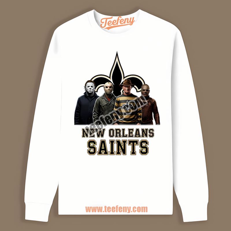 Halloween Horror Killers New Orleans Saints Trendy Long Sleeve Halloween Horror Killers New Orleans Saints Trendy Long Sleeve
