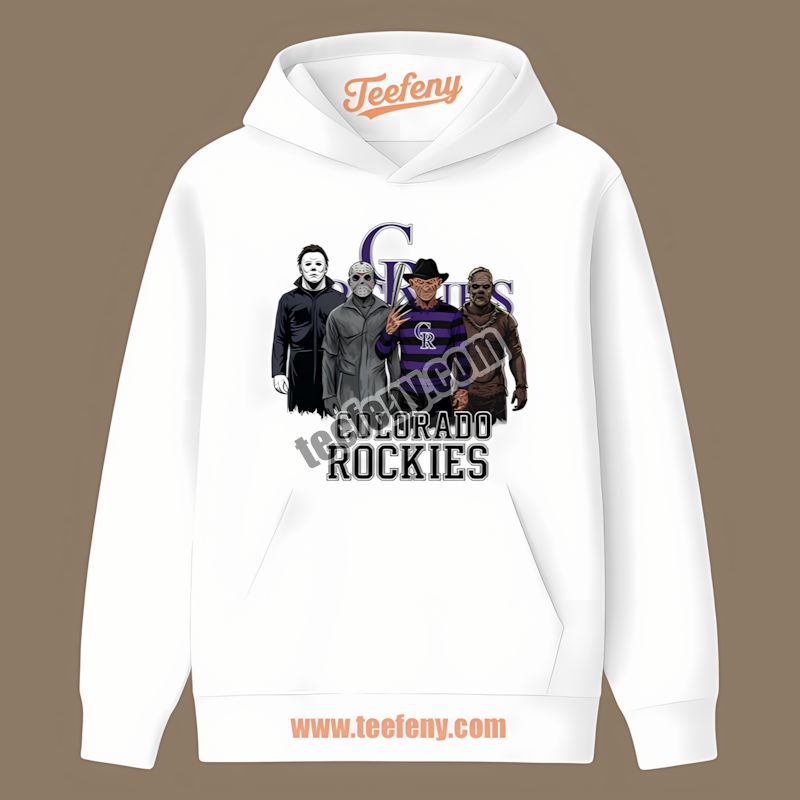 Halloween Horror Killers Support Colorado Rockies Graphic Hoodie Halloween Horror Killers Support Colorado Rockies Graphic Hoodie
