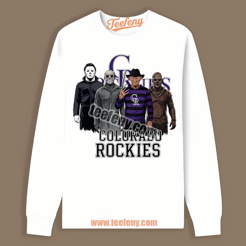 Halloween Horror Killers Support Colorado Rockies Graphic Long Sleeve Halloween Horror Killers Support Colorado Rockies Graphic Long Sleeve