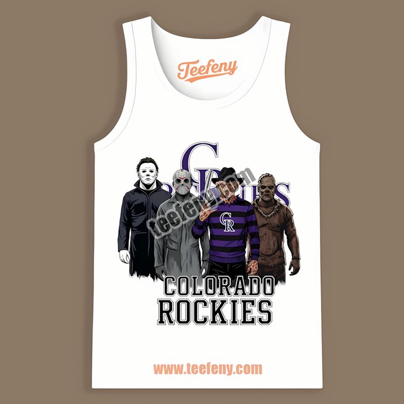 Halloween Horror Killers Support Colorado Rockies Graphic Tanktop Halloween Horror Killers Support Colorado Rockies Graphic Tanktop