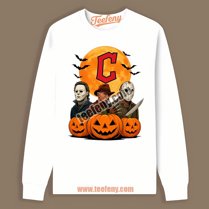 Halloween Jason Myers Krueger Cleveland Guardians Cotton Long Sleeve Halloween Jason Myers Krueger Cleveland Guardians Cotton Long Sleeve