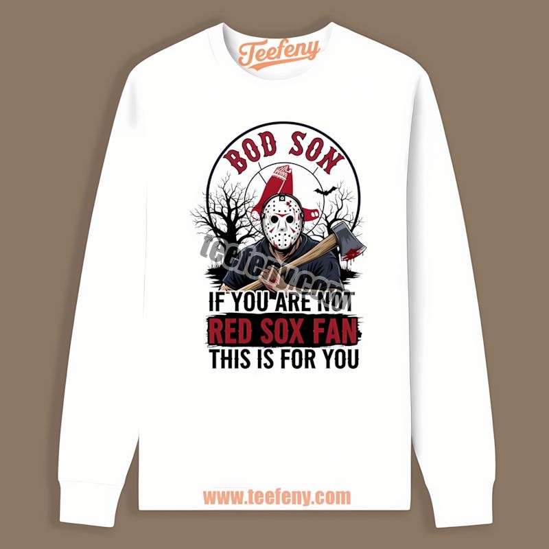Halloween Jason Voorhees Boston Red Sox Home Run Long Sleeve Halloween Jason Voorhees Boston Red Sox Home Run Long Sleeve