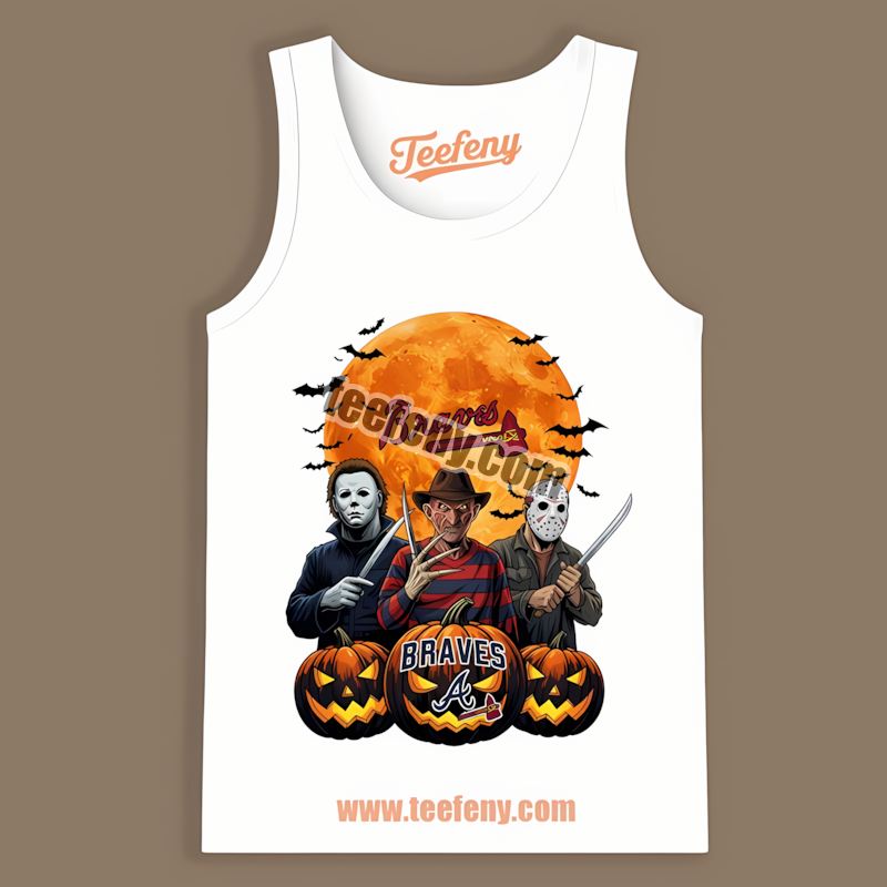 Halloween Jason Voorhees Michael Myers Freddy Krueger Atlanta Braves Tanktop Halloween Jason Voorhees Michael Myers Freddy Krueger Atlanta Braves Tanktop