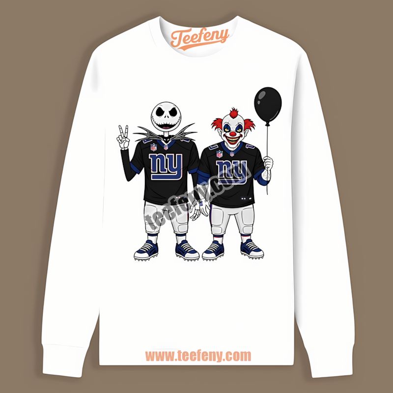 Halloween New York Giants Jack Skellington Pennywise Trendy Long Sleeve Halloween New York Giants Jack Skellington Pennywise Trendy Long Sleeve